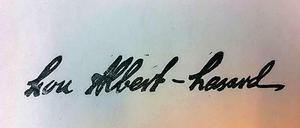 Stempel der französischen Malerin Lou Albert-Lasard. Auch dieser Schriftzug war auf den Fälschungen von Detlef Gosselck zu finden.