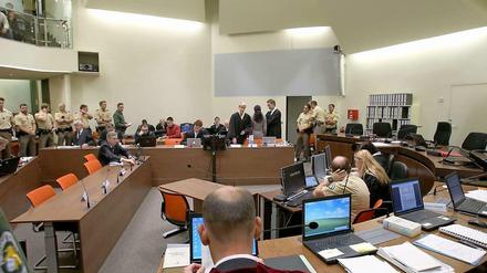 Ein Blick in den Gerichtssaal, in dem der NSU-Prozess verhandelt wird.