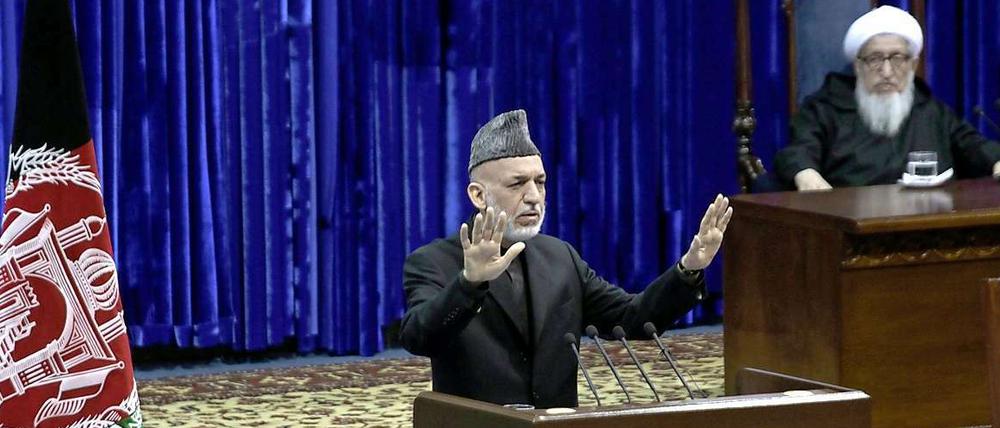 70 Minuten lang redete Präsident Hamid Karsai.