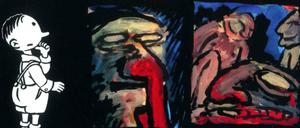 Begegnung der Generationen: Der gezeichnete Volker Reiche im Kindesalter schaut auf dem Cover auf Bilder seines erwachsenen Ichs.