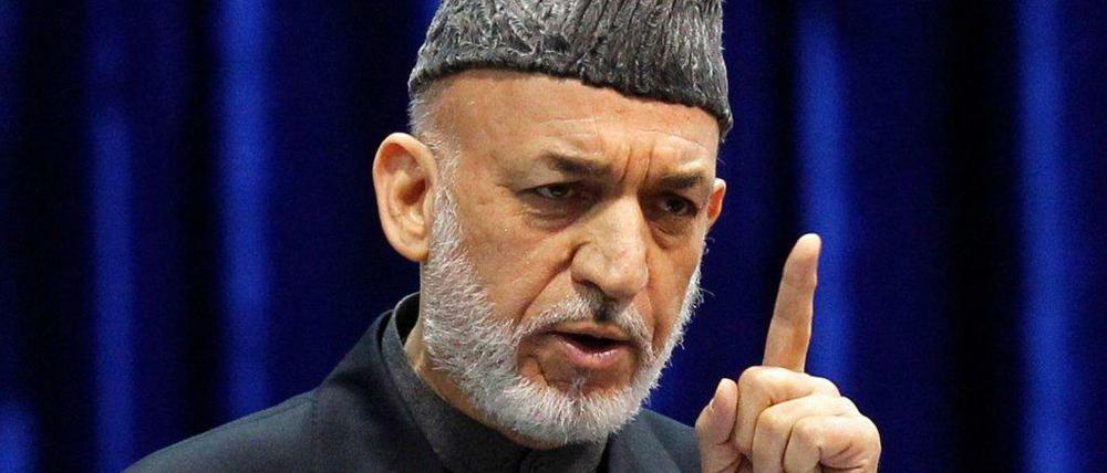 Hamid Karsai auf der Stammesversammlung Loja Dschirga.