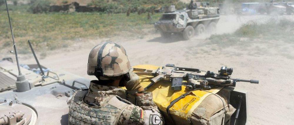 Soldat der Bundeswehr bei Kundus in Afghanistan.
