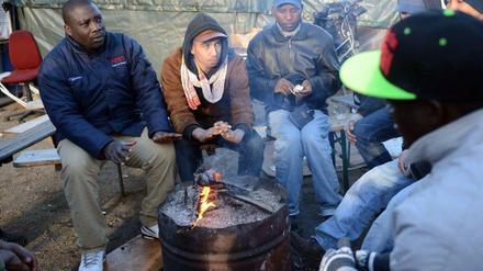 Flüchtlinge auf dem Kreuzberger Oranienplatz.