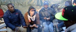 Flüchtlinge auf dem Kreuzberger Oranienplatz.