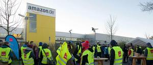 Ganztägig bestreikt. Im Leipziger Logistikzentrum haben Amazon-Beschäftgte die Arbeit niedergelegt.