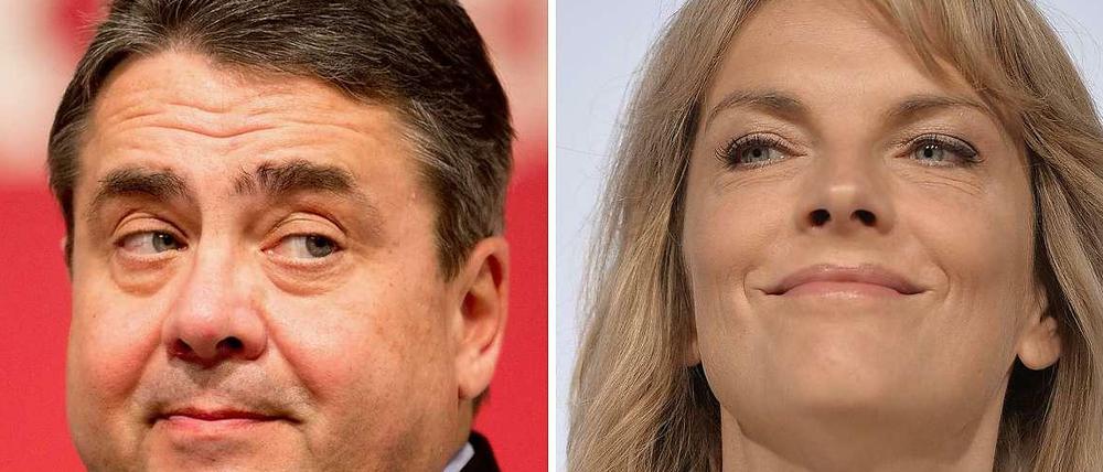 Sigmar Gabriel und Marietta Slomka.