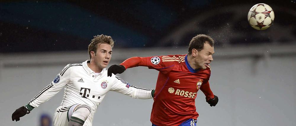 Mario Götze (l.) traf nach seinem Tor in Dortmund auch gegen ZSKA Moskau. Diesmal durfte er sogar von Anfang an spielen.