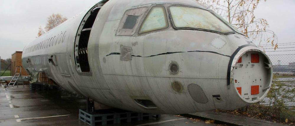 Platte Nase. Die flügellahme Maschine wurde nach Berlin transportiert.