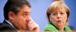 SPD-Chef Sigmar Gabriel mit Bundeskanzlerin Angela Merkel (CDU).