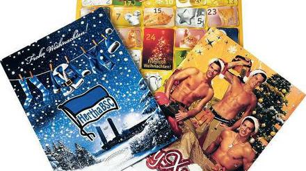 Ha, ho, he: Den Hertha-Kalender für die Fans der Blau-Weißen, Katzensnacks für Tierfreunde und ein bisschen Alltagserotik in der Vorweihnachtszeit.