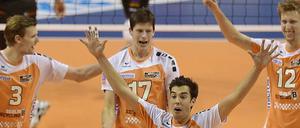 Die Spieler der Berlin Volleys gewannen gegen Lugano souverän.
