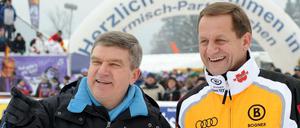 Alfons Hörmann (r.)wird am Samstag offiziell Nachfolger vom ehemaligen DOSB-Präsidenten Thomas Bach (l.) werden. 