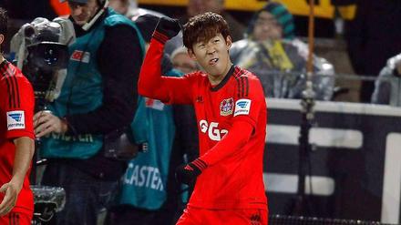 Jubel über die Führung: Heung-Min Son.