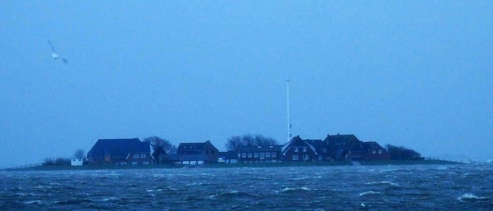 Land unter. Die Sturmflut überspülte auch die Hallig Hooge in der Nordsee. Dort sagen sie: So ist das Leben. Und rücken zusammen – noch enger als sonst.
