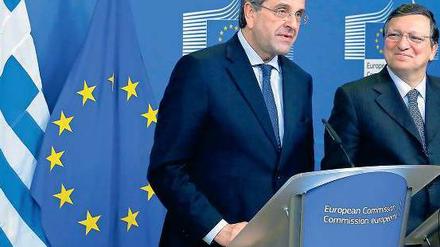 Der griechische Premier Antonis Samaras (links) und EU-Kommissionschef José Manuel Barroso.