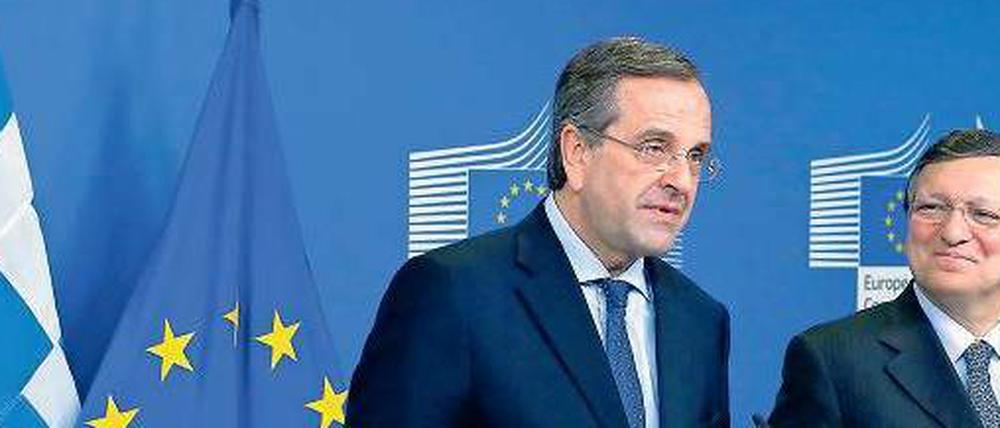 Der griechische Premier Antonis Samaras (links) und EU-Kommissionschef José Manuel Barroso.