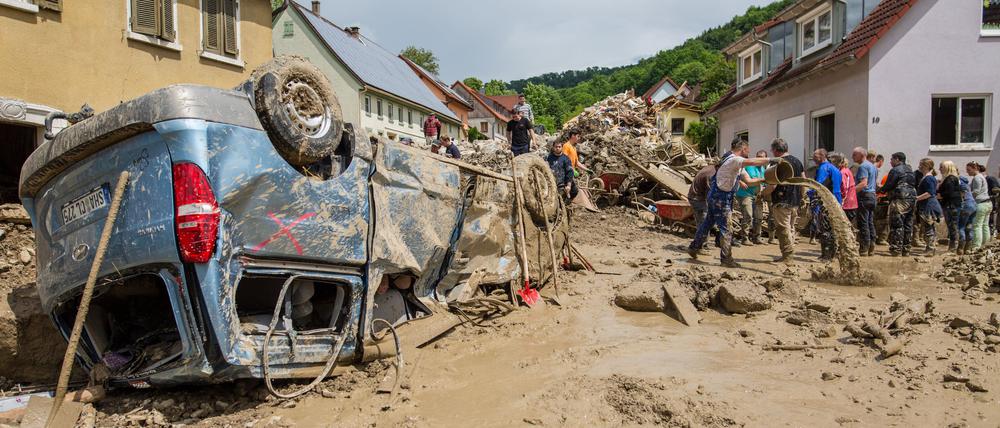 Braunsbach nach der Flut im Jahr 2016.