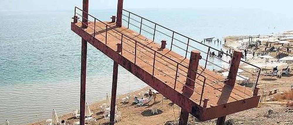 An diesem Dock im Toten Meer konnten vor 20 Jahren noch Schiffe anlegen. 