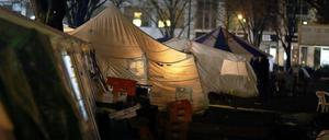 Zeltstadt Kreuzberg. Auf dem Oranienplatz leben Flüchtlinge seit dem Herbst 2012.