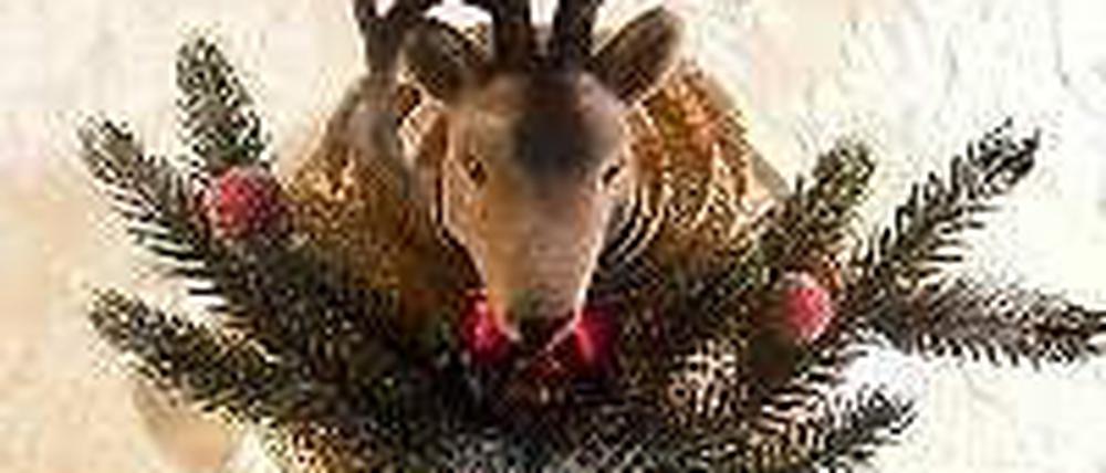 Kopfschmuck mit Geweih. Die Designerin Jasmin the Strange entwirft auch Hüte für's Weihnachtsfest.