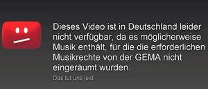 Diese Meldung kennen die deutschen Youtube-Nutzer nur zu gut.