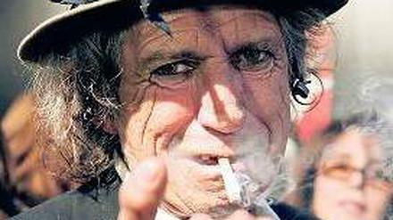 Hart erarbeitetes Gesicht. Keith Richards 2008 in New York. 