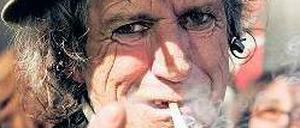 Hart erarbeitetes Gesicht. Keith Richards 2008 in New York. 