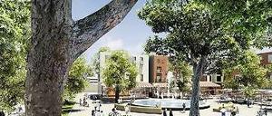 Pankows neue Mitte. So soll der künftige Platz am S-Bahnhof Pankow aussehen.
