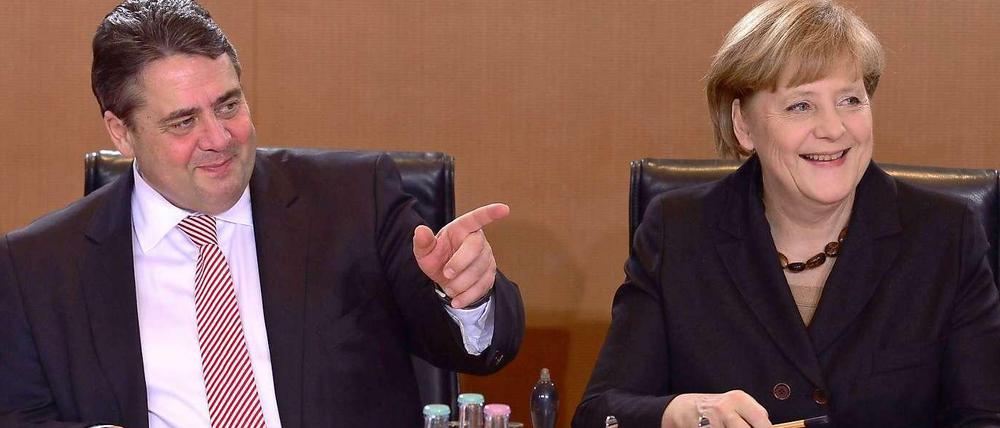 Vizekanzler Sigmar Gabriel und Kanzlerin Angela Merkel