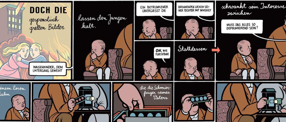 Genealogie der Bitterkeit: Eine Seite aus "Jimmy Corrigan".
