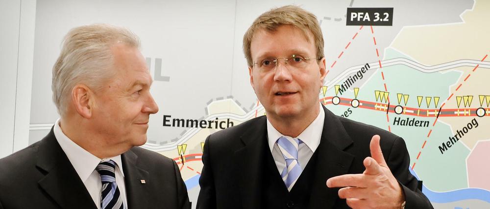 Arbeiten bald womöglich noch enger zusammen: Bahnchef Rüdiger Grube (links) und der CDU-Politiker Ronald Pofalla.