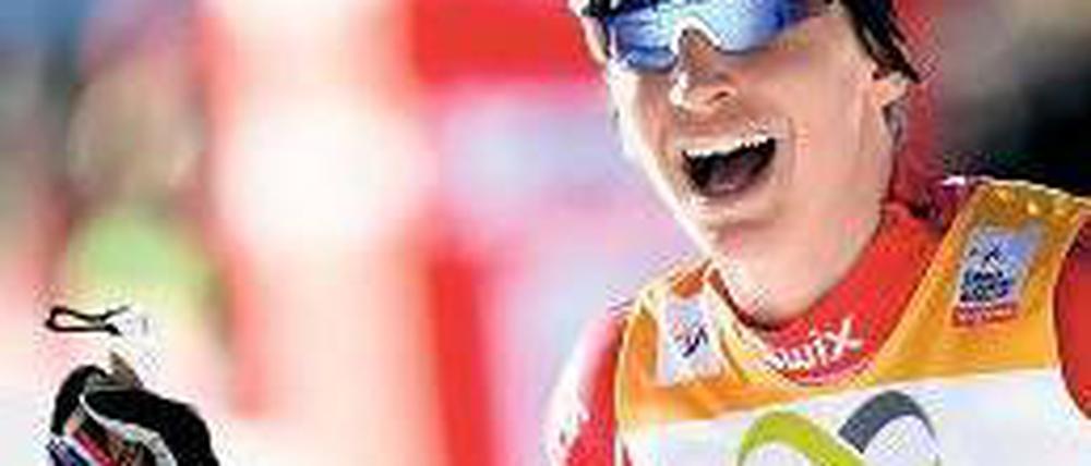 Konkurrenzlos gut. Favoritin Marit Björgen siegt beim Prolog in Oberhof. Foto: Imago
