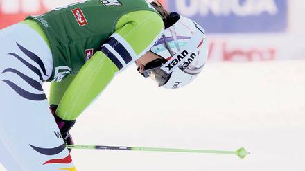 Angeschlagen, abgeschlagen. In Vancouver holte Viktoria Rebensburg Olympiagold im Riesenslalom – in diesem Winter fährt sie meist hinterher. Foto: Imago