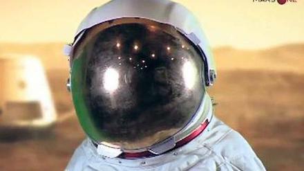 Der große Traum. Das Bild ist eine Animation des niederländischen Mars-One-Projekts. Foto: MarsOne