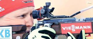 Spezialistin am Abzug. Franziska Hildebrand könnte aufgrund ihrer Stärke beim Schießen in Sotschi für eine Überraschung gut sein. Foto: dpa