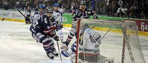 Berliner Eisbären im Spiel gegen die Adler Mannheim.