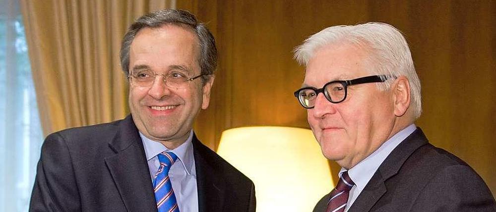 Steinmeier und der griechische Premier Samaras am Freitag in Athen.