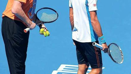 Der Tennisflüsterer. Becker (l.) gibt sein Grand-Slam-Debüt als Trainer. 