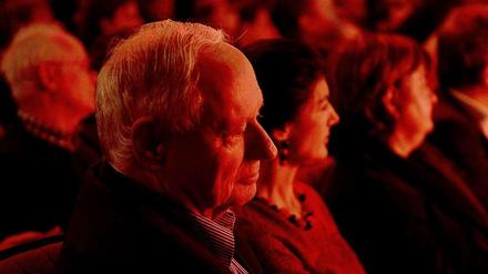 Oskar Lafontaine am Sonntag beim Politischen Jahresauftakt der Linkspartei in der Berliner Volksbühne