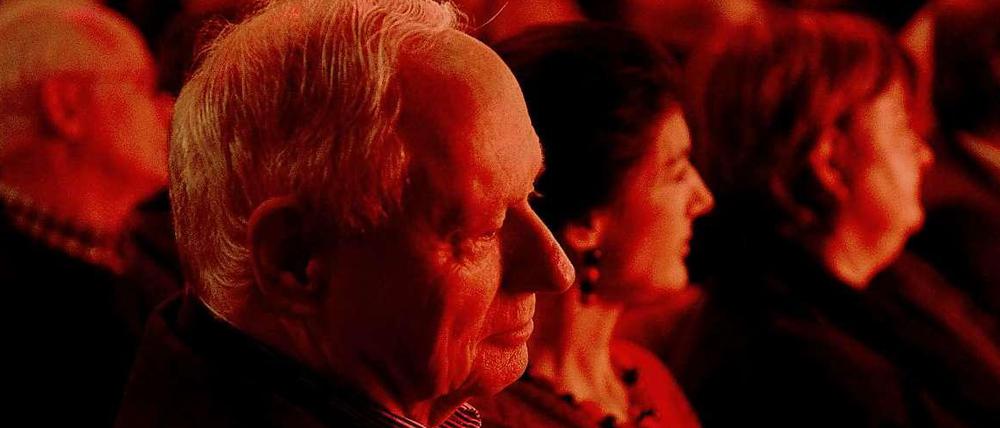 Oskar Lafontaine am Sonntag beim Politischen Jahresauftakt der Linkspartei in der Berliner Volksbühne