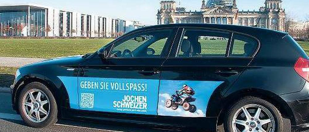 Jetzt auch in Berlin. Wer Werbung spazieren fahren will, kann sich ab sofort im Internet anmelden.