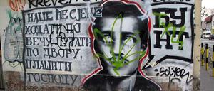 Bis heute präsent: Ein Graffito mit dem Bild von Gavrilo Princip, dem Sarajevo-Attentäter von 1914.