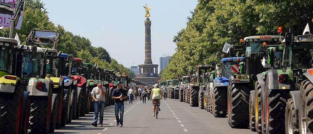 Die Bauern kennen den Weg. Sie waren nämlich schon einige Mal hier - wie 2009.