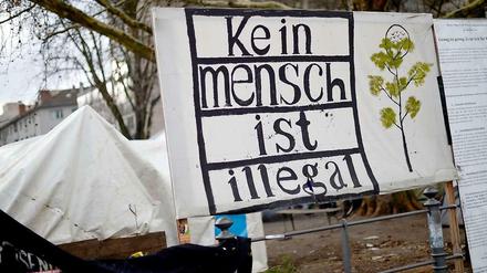 Das Flüchtlingscamp auf dem Oranienplatz in Kreuzberg.