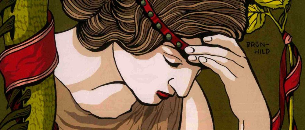 Eine Illustration, kein Comic: Ein Bild von Kat Menschik zur Nibelungensage.