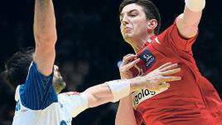 Neue Größe im Handball. Maximilian Hermann im Spiel gegen Island.