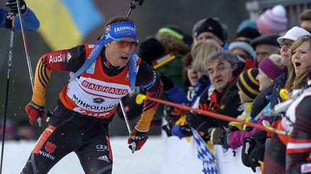 Auf der Zielgeraden. Am Freitag reichte es für Simon Schempp (hier beim Weltcup in Ruhpolding) endlich zum ersten Saisonsieg.