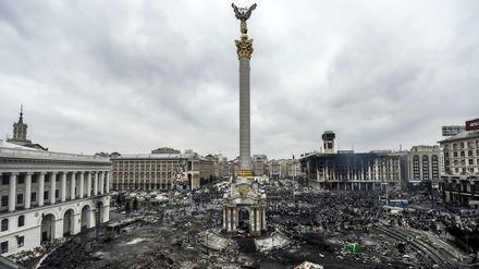 Komplett verwüstet: Der Maidan am 20. Februar 2014.