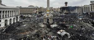 Komplett verwüstet: Der Maidan am 20. Februar 2014.