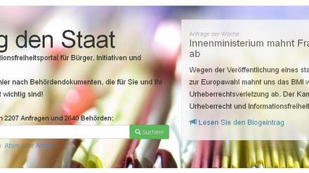 Das Informationsfreiheitsportal: Fragdenstaat.de. 